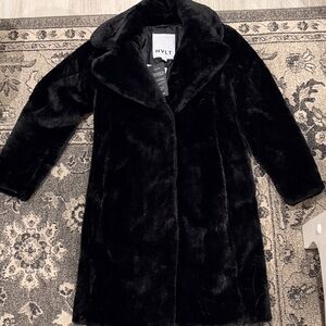 NVLT Plush Black Faux Fur coat